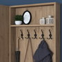 Hanah Home P6 - M5 - 2423 Recibidor con Perchero Blanco y Nogal 119.6x182.8x35.5 cm